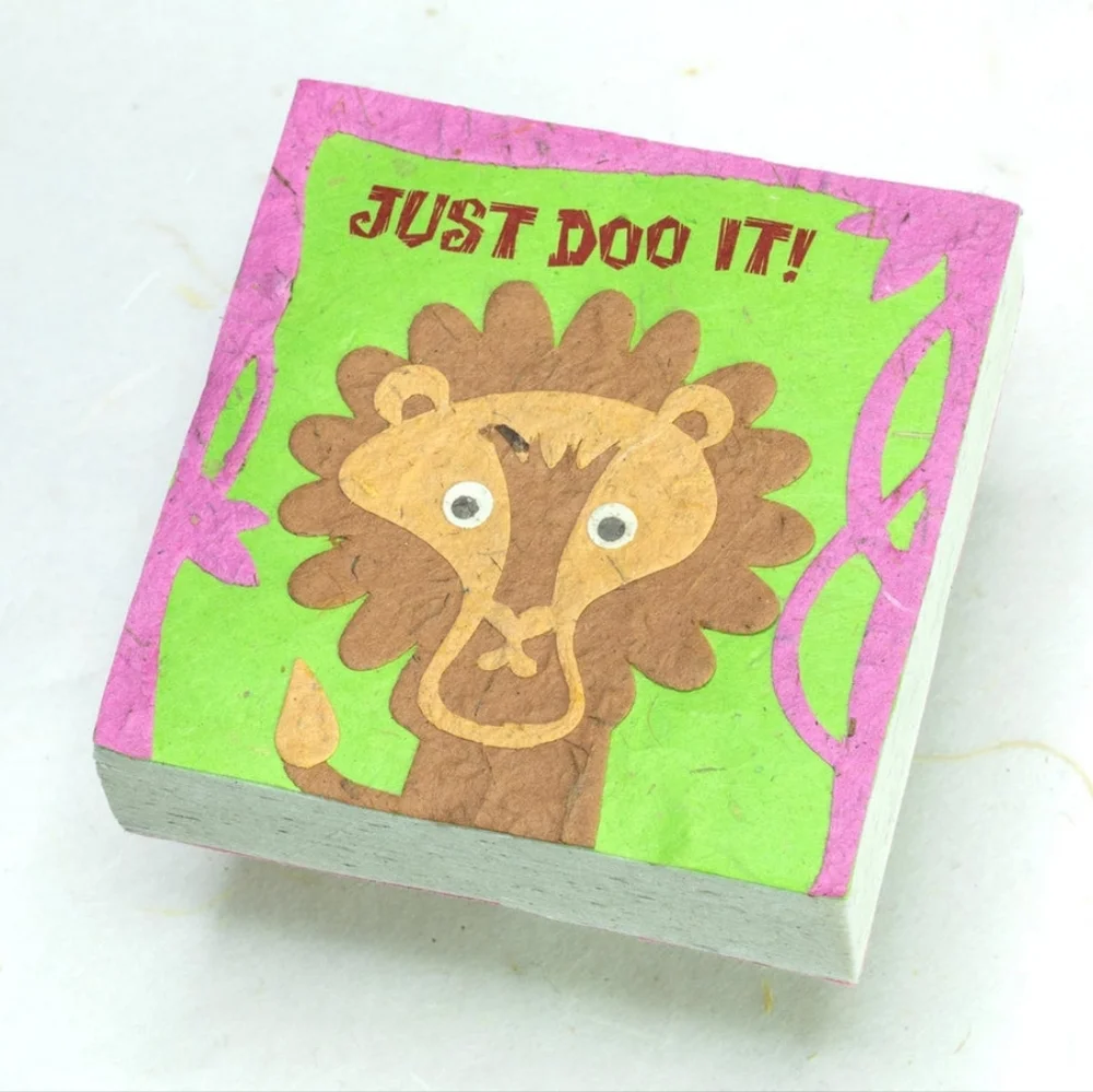 NEW Lion - Just DOO It! Elephant Poop Eco-friendly Scratch Pads Fun Gag Gift